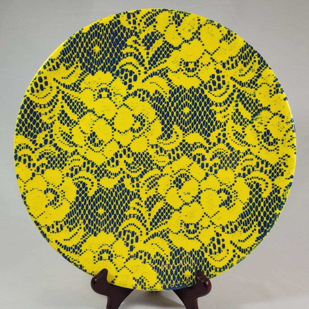 12" Lace Imprint Ceramic Platter Made in Italy